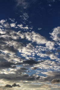 Low angle view of clouds in sky