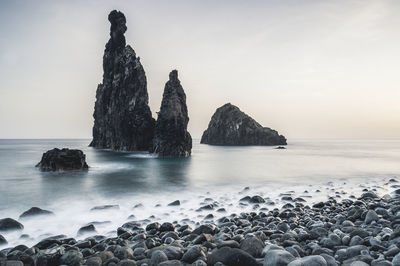 Rock formations in sea