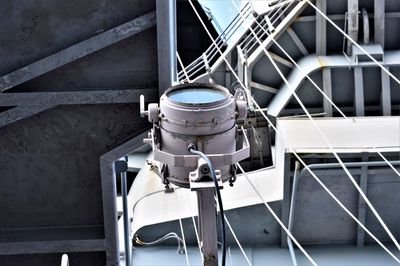 High angle view of battleship spotlight