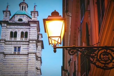 Low angle view of lamp post