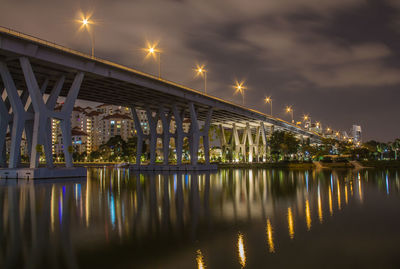 Illuminated city at night