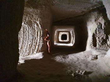 Young girl inside pirate caves