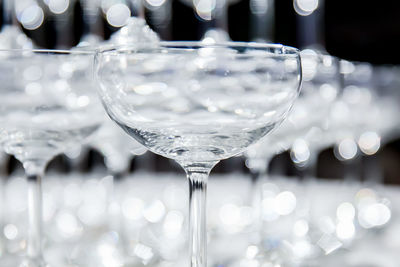 Close-up of water in glass on table