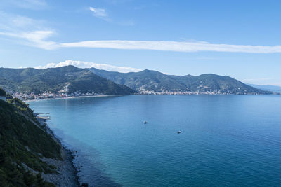 Aerial view of the gulf of alassio and laigueglia