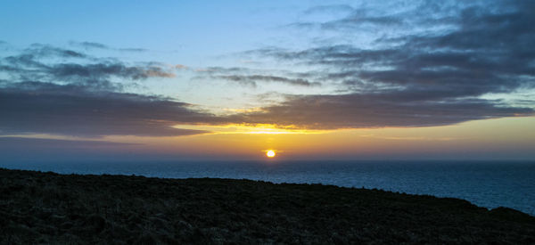 Scenic view of sea at sunset