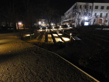 Illuminated street light at night