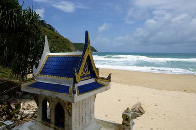 Scenic view of beach against sky