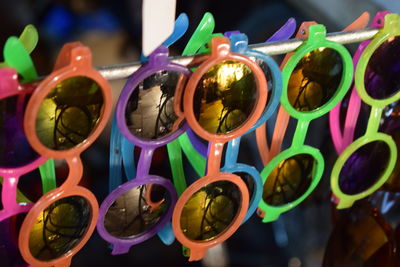 Close-up of multi colored sunglasses