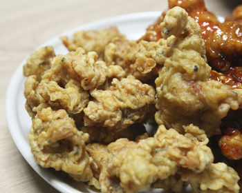 Close-up of breakfast served on table