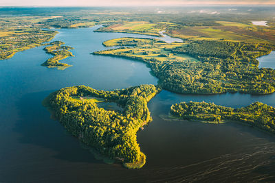 High angle view of sea