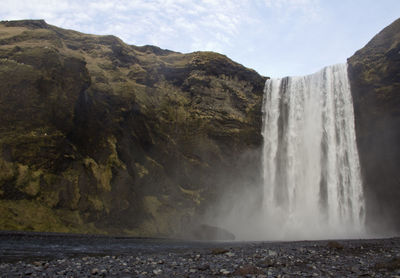 Scenic view of waterfall