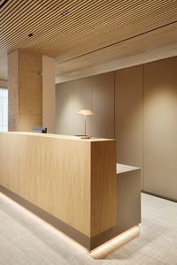 Interior of wooden offices