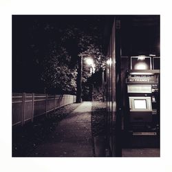 Empty footpath at night