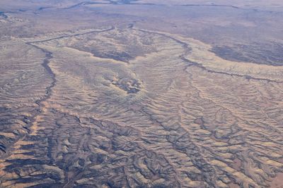 High angle view of cracked land