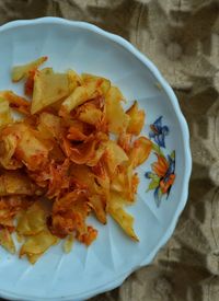 High angle view of meal served in plate