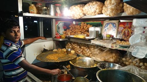 Man preparing food in kitchen