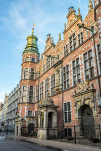 Low angle view of buildings against sky