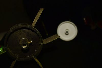 Low angle view of illuminated lamp