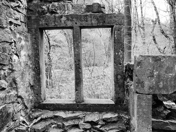 Close-up of old abandoned building