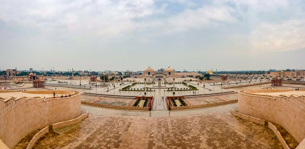 High angle view of buildings in city