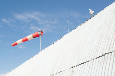 Low angle view of roof against sky