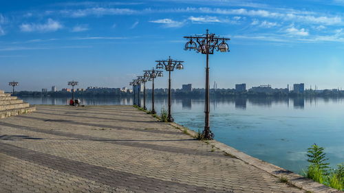 Dnipro, ukraine 07.18.2020. dnipro city embankment in ukraine on a sunny summer day