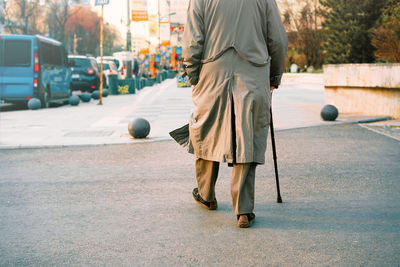 Senior man walking in the city