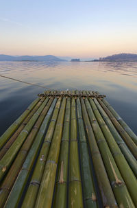 Scenic shot of wooden raft