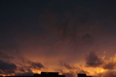 Low angle view of sky at sunset