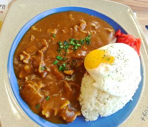 High angle view of breakfast in bowl