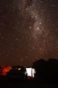 Low angle view of star field against sky at night