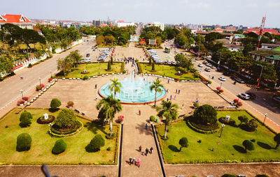 High angle view of cityscape