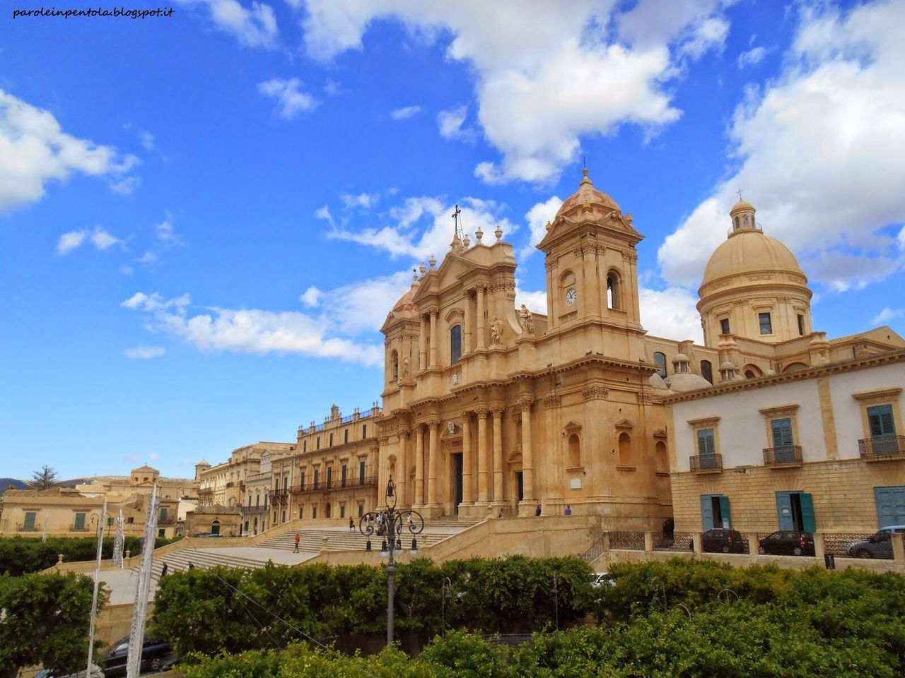 architecture, building exterior, built structure, sky, cloud - sky, history, cloud, famous place, travel destinations, low angle view, blue, tourism, travel, day, dome, grass, facade, tree, outdoors, cloudy