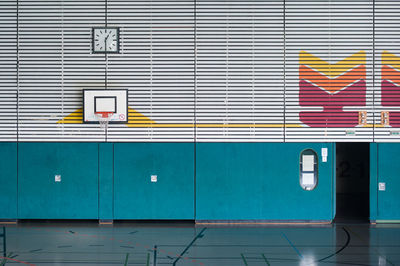 Closed door of building