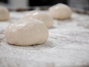 Close-up of dough on table