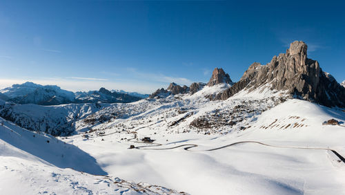 Snowcapped mountains against sky