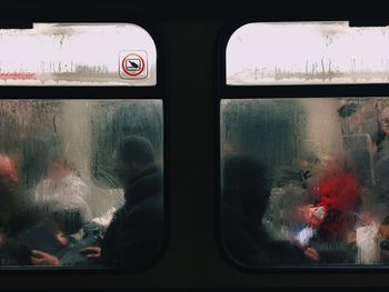 Reflection of window in bus