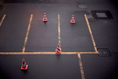 High angle view of traffic on road