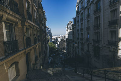 Panoramic view of city against clear sky