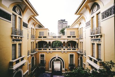 Facade of historic building in city