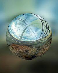 Close-up of glass ball on table