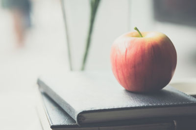 Close-up of apple on table