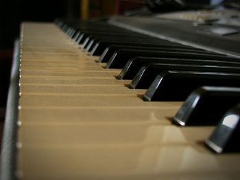 Close-up of piano keys