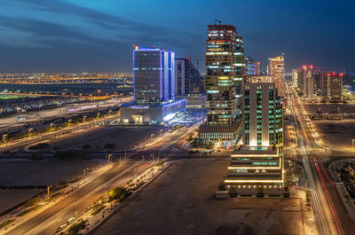 Beautiful aerial view of lusail skyline