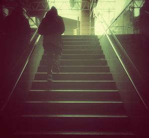 People walking up stairs