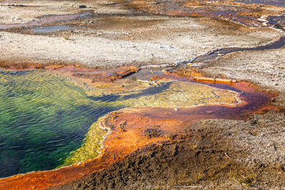 High angle view of volcanic landscape