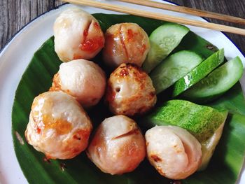 Close-up of vegetables in plate