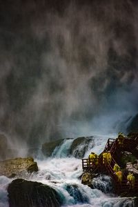 Scenic view of dramatic sky during winter