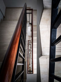 High angle view of spiral staircase in building