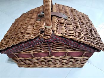 Close-up of wicker basket